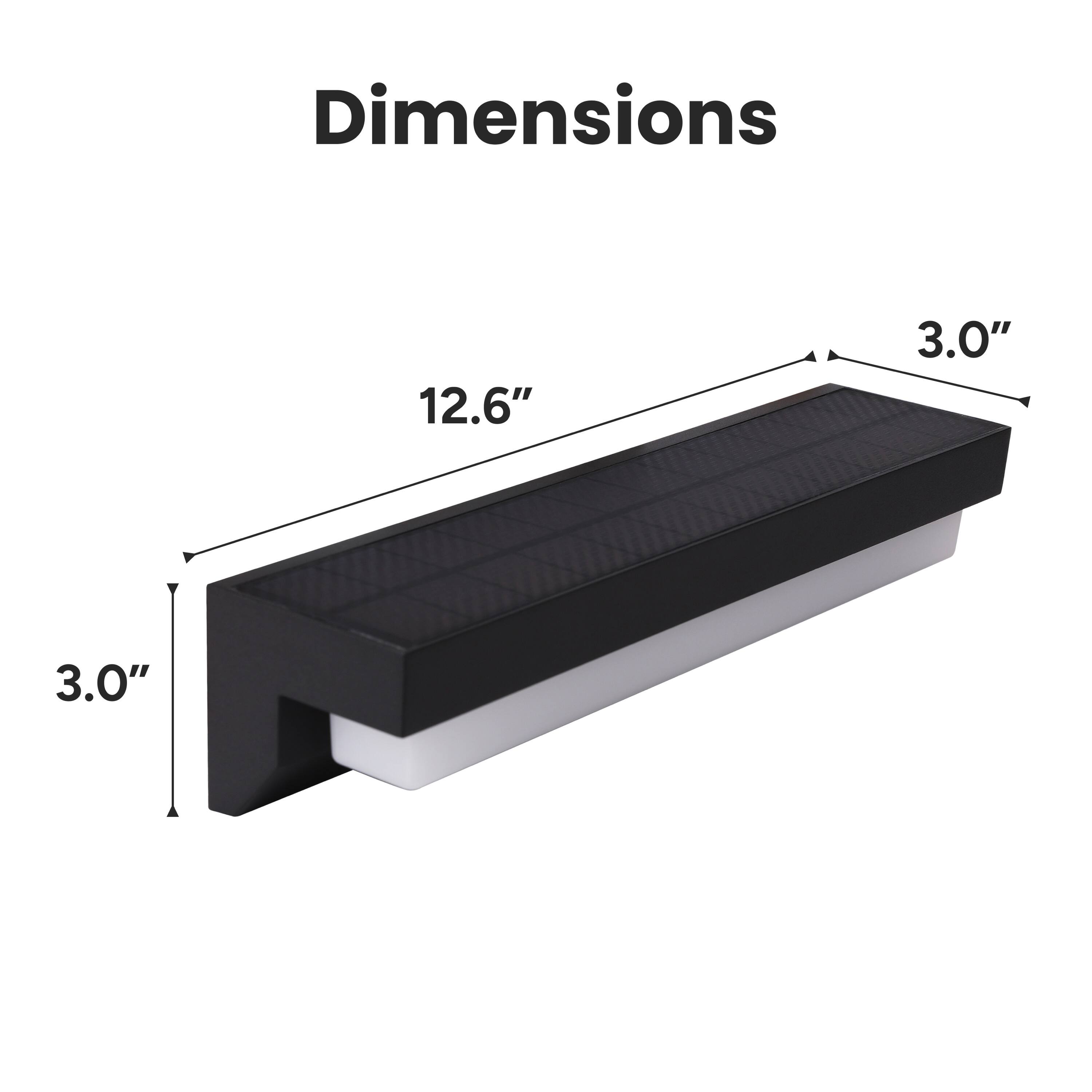 Dimensions: 12.6" x 3.0" x 3.0"