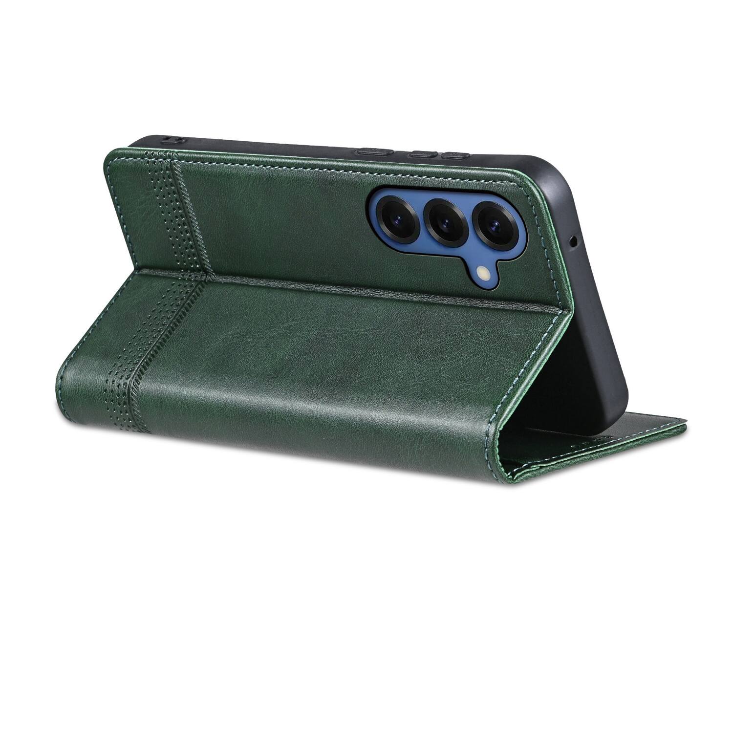 Alt View 1. Dteck - Flip Wallet Case for Samsung Galaxy S26+,Magnetic Closure Card Slots Kickstand Cover,Shock-Absorbing TPU Cover - Darkgreen.