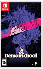 It's a Nintendo Switch game called "Demon School" with a MATURE 17+ rating by ESRB. Fangamer