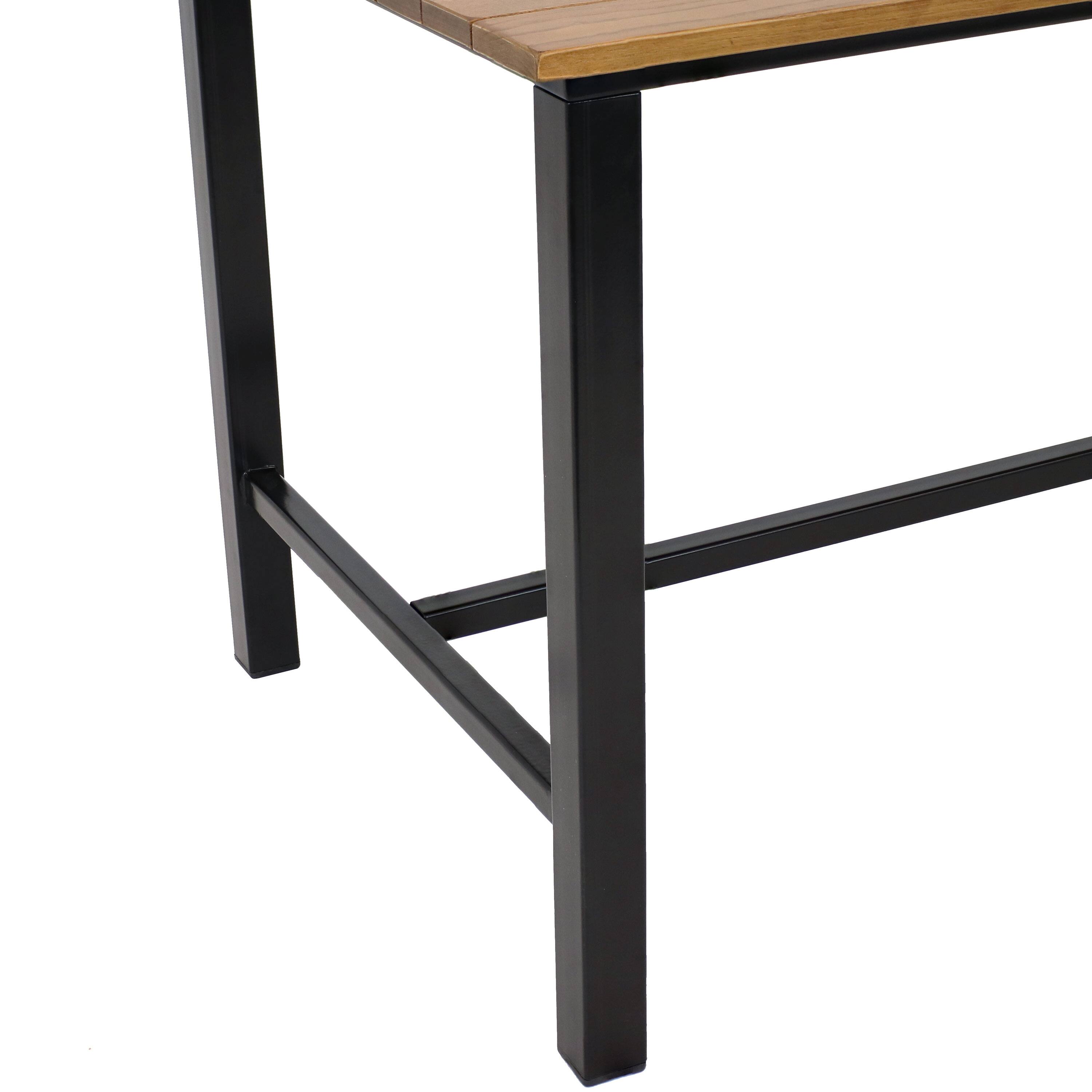 Alt View 6. Sunnydaze - 47.25" x 31.25" European Chestnut Patio Dining Table - European Chestnut.