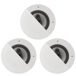 Acoustic Audio by Goldwood - CSic64 Frameless 6.5" in Ceiling 3 Piece Speaker Set 3 Way Home Theater Speakers - Paintable White