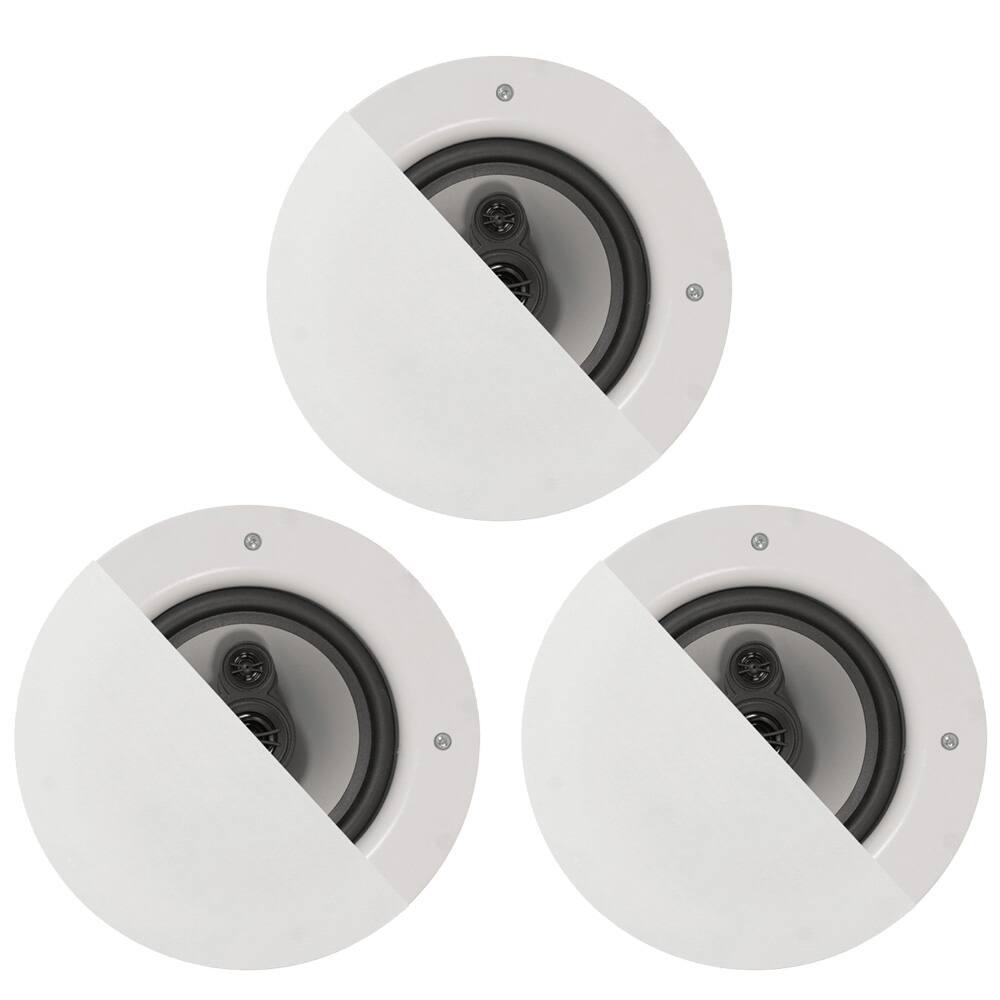 Front. Acoustic Audio by Goldwood - CSic64 Frameless 6.5" in Ceiling 3 Piece Speaker Set 3 Way Home Theater Speakers - Paintable White.