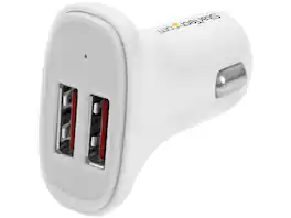 StarTech.com - USB2PCARWHS White Dual-Port USB Car Charger - 24W/4.8A