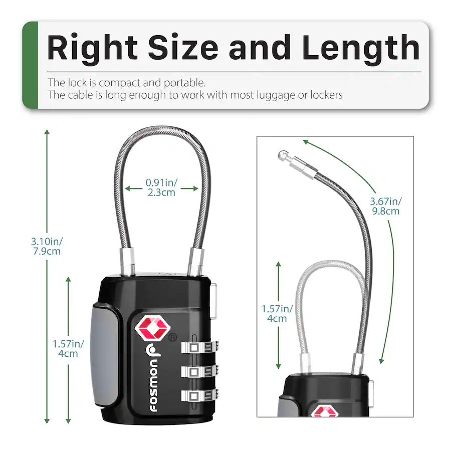 Fosmon 4 Pack TSA Approved Luggage Lock, Multicolor Combination Lock ...
