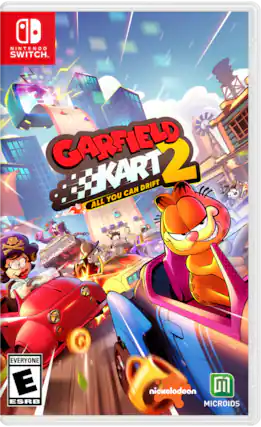NINTENDO SWITCH
GARFIELD KART 2
ALL YOU CAN DRIFT
EVERYONE
E
ESRB
nickelodeon
MICROIDS - E (Everyone)