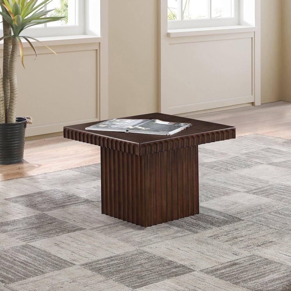 Alt View 1. Meridian Furniture - Spencer Brown Oak Veneer Coffee Table - Brown.