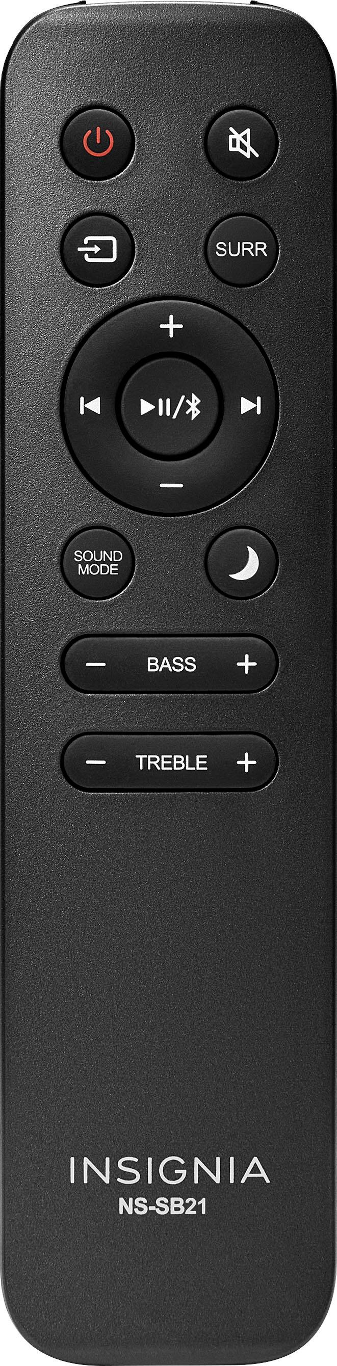 SURR + 11/$ - SOUND MODE - BASS + - TREBLE + INSIGNIA NS-SB21