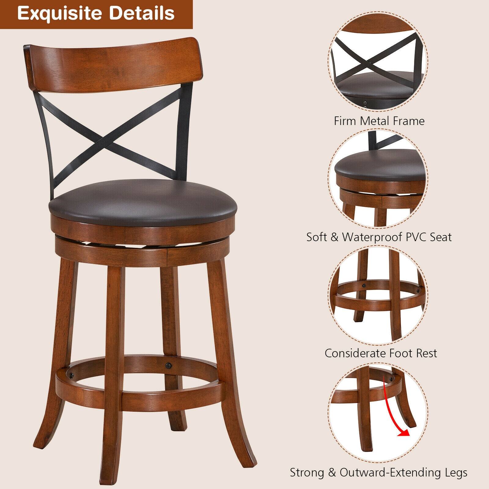 Exquisite Details
Firm Metal Frame
Soft & Waterproof PVC Seat
Considerate Foot Rest
Strong & Outward-Extending Legs