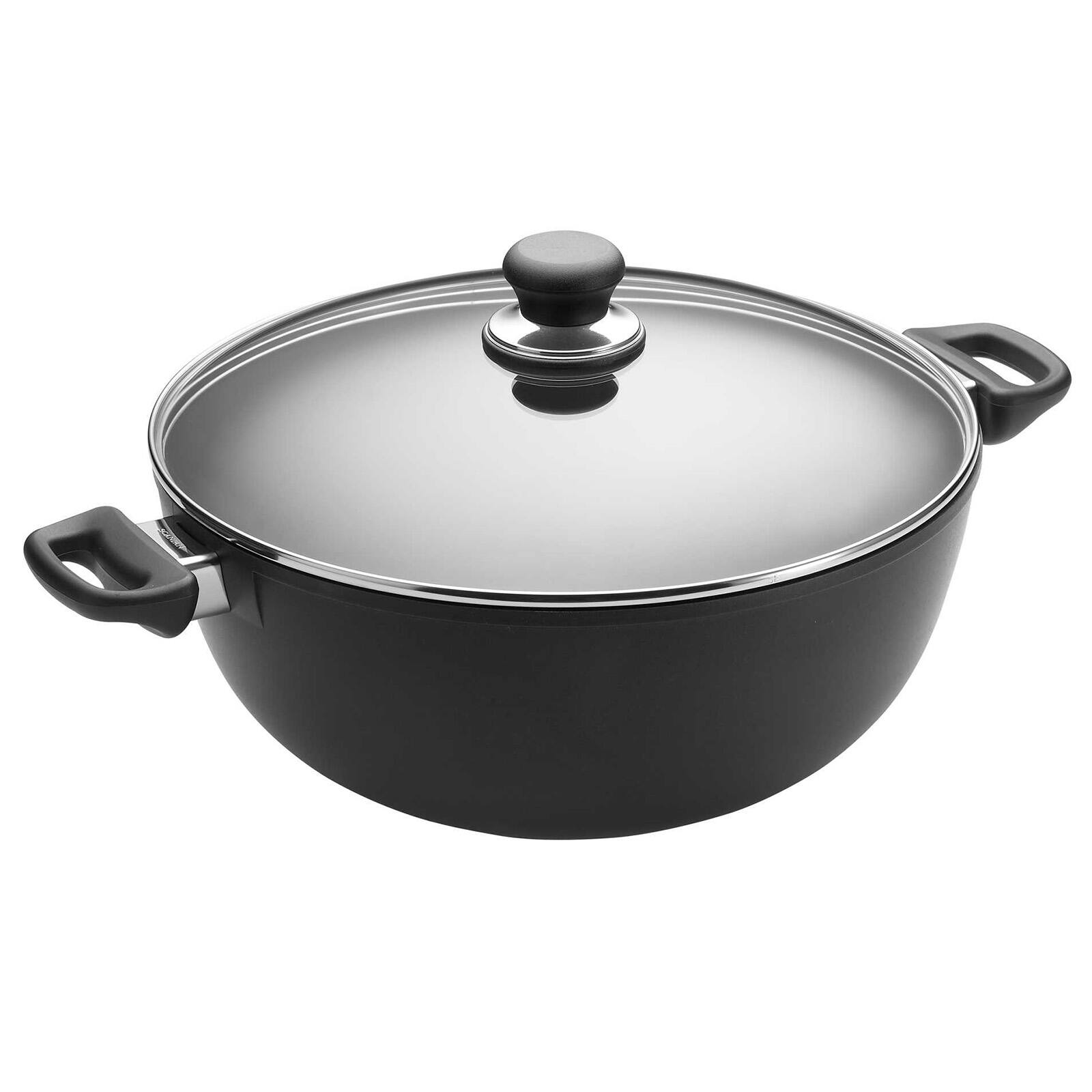 Front. Scanpan - Classic 8.25 Quart Casserole & Stew Pot with Lid - Black.