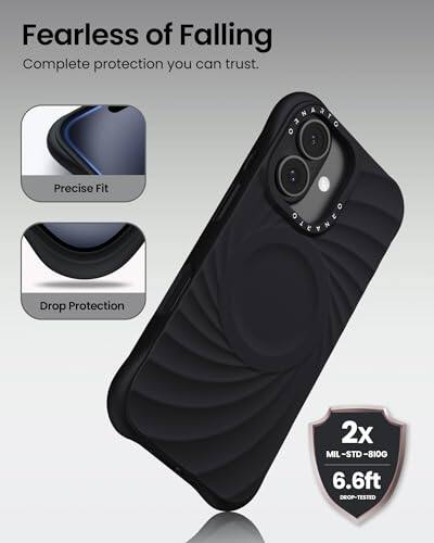 Fearless of Falling  
Complete protection you can trust.  
PAOASTO Precise Fit  
Drop Protection  
2x MIL-STD-810G  
6.6ft DROP-TESTED