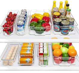 Sorbus - Fridge Organizer Bins – Set of 8 Refrigerator Organizers and Storage Containers, Stackable Freezer Bins - Clear