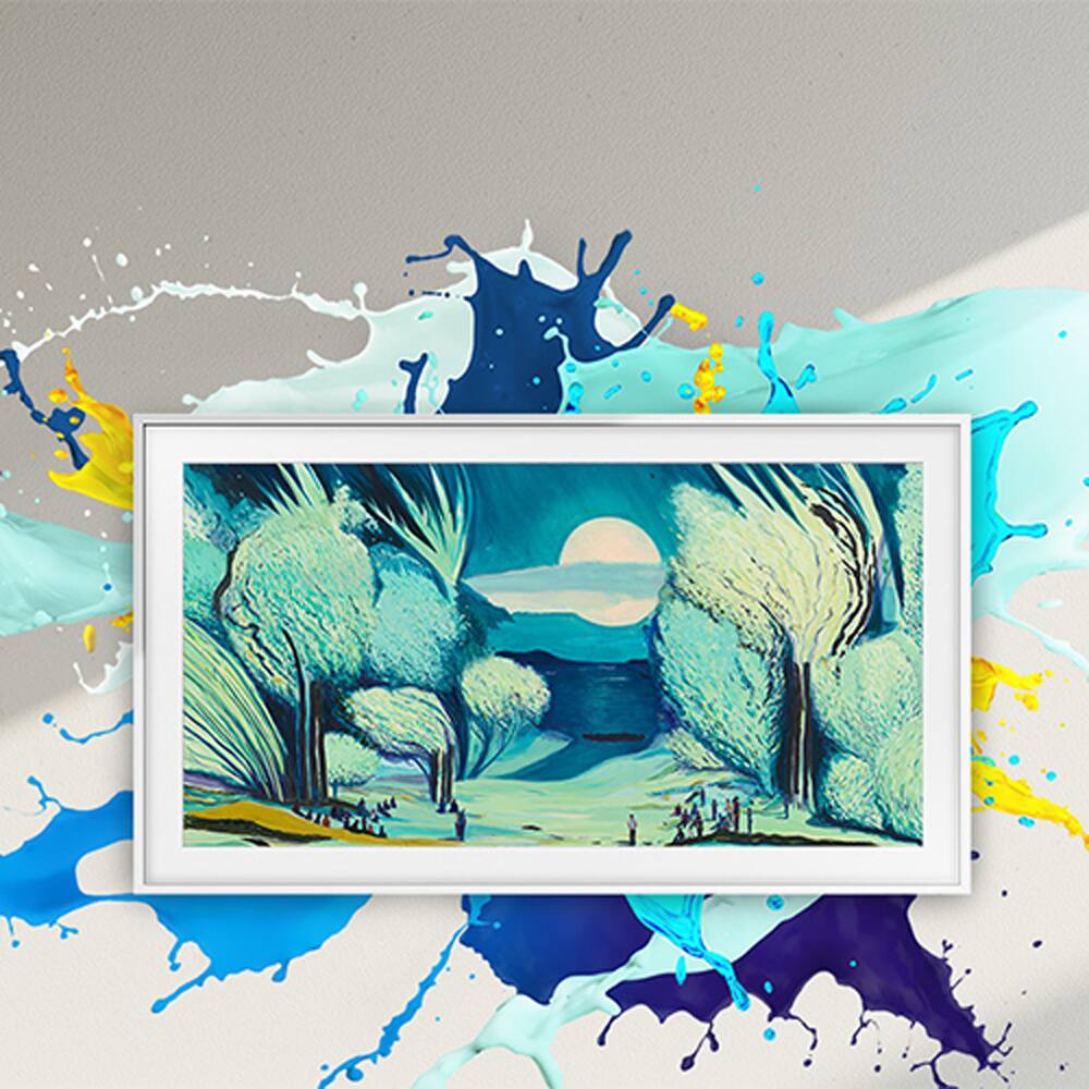 Alt View 1. Samsung - 55" The Frame LS03FA QLED 4K Art Mode Vision AI Smart TV (2025) with 26 Month Extended Warranty Protection Plan Bundle.