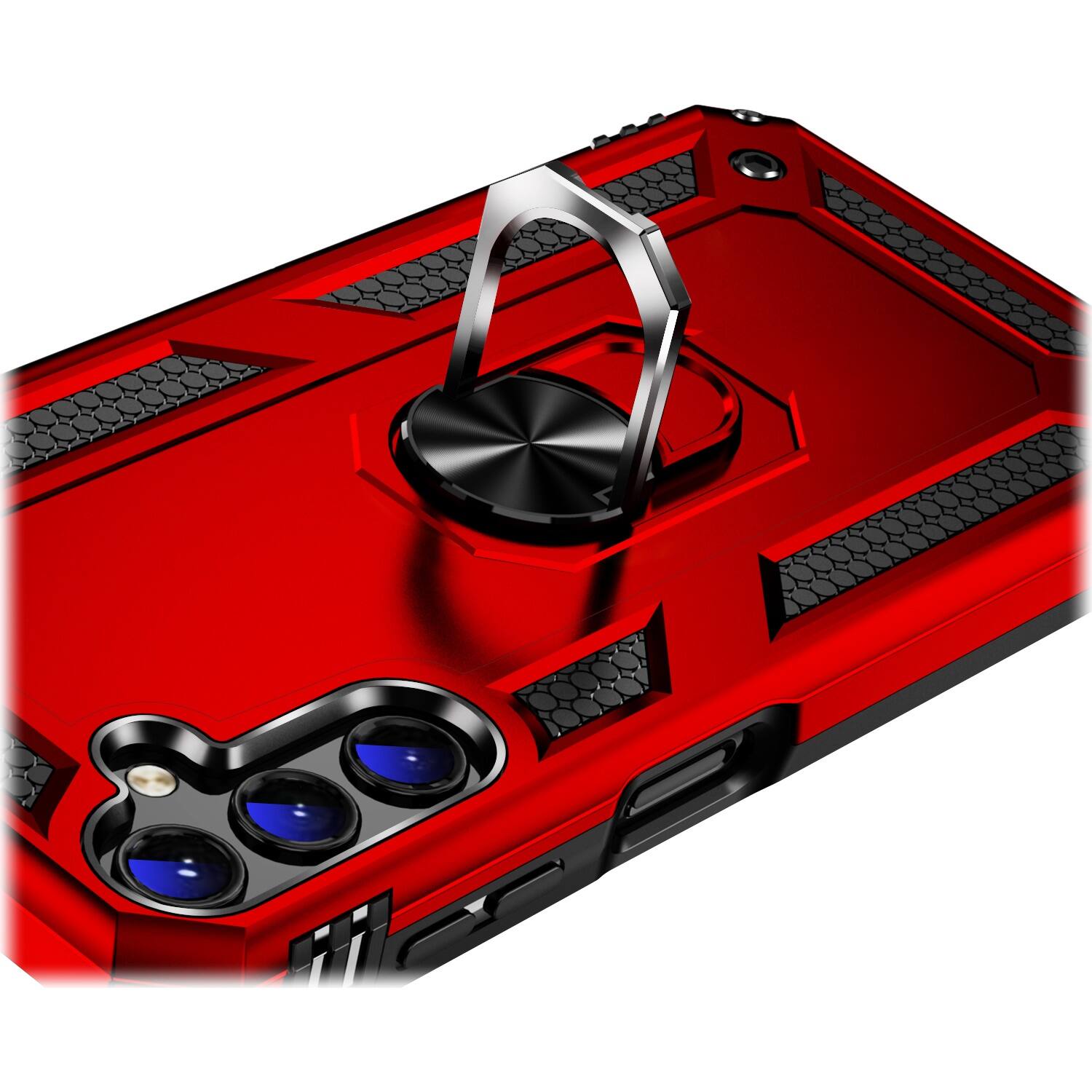 Alt View 17. SaharaCase - Military Kickstand Series with Belt Clip Case for Samsung Galaxy A14 5G - Red.