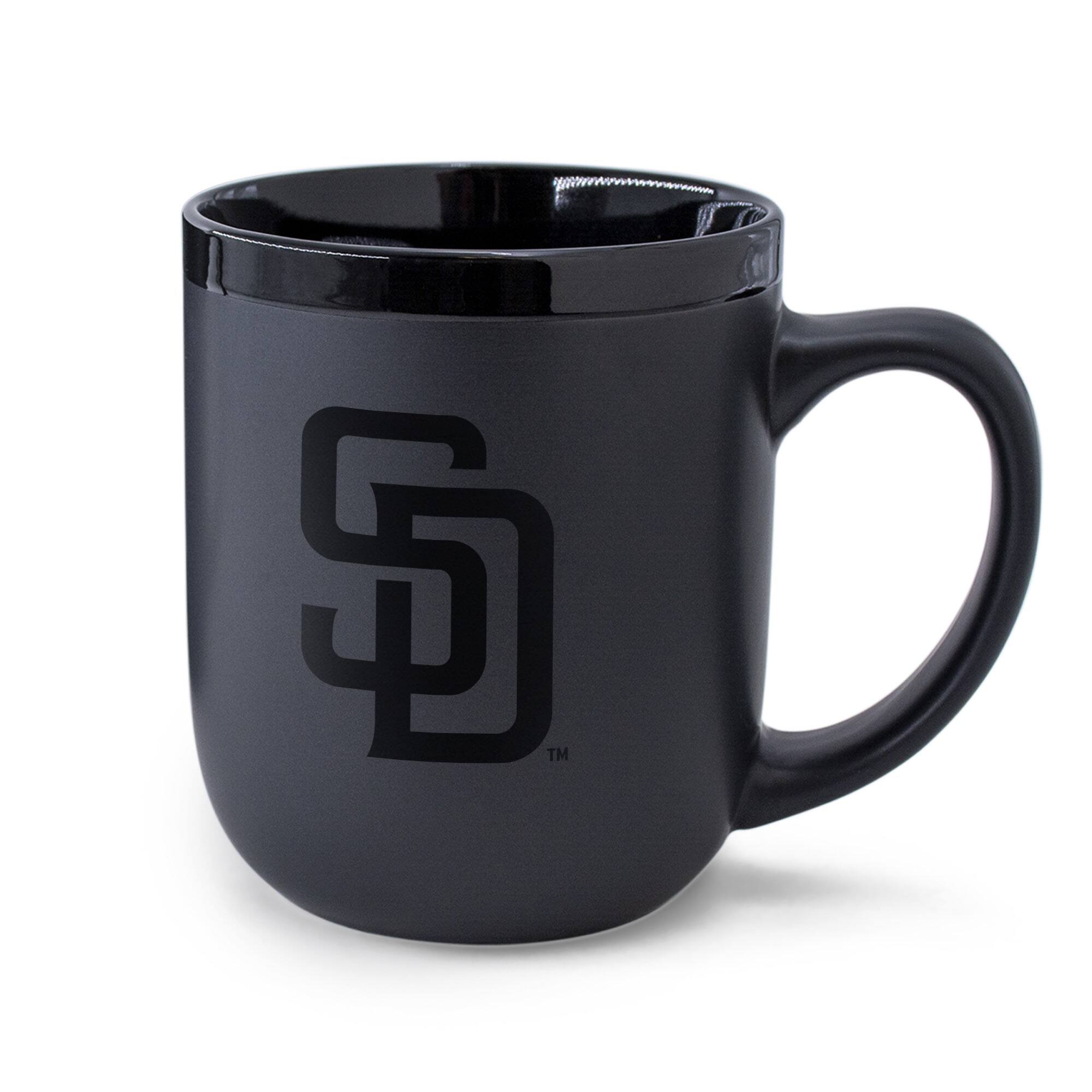 Front. WinCraft - San Diego Padres 17oz. Black Tonal Ceramic Mug - Multicolor.