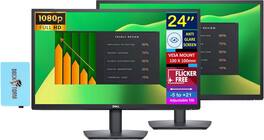 Dell - 24" FHD VA Monitor, Flicker Free, Anti-Glare, Low Blue Light, VESA Mount, Displayport & DKZ Hub, Color 2 Pack - Black
