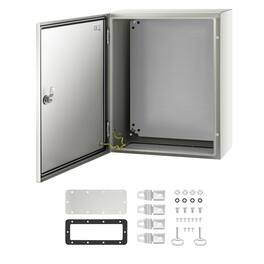 VEVOR - NEMA Steel Case, 20 x 16 x 8 in, NEMA 4X Metal Electric Enclosure, IP66 Water & Dust Resistant - Gray White