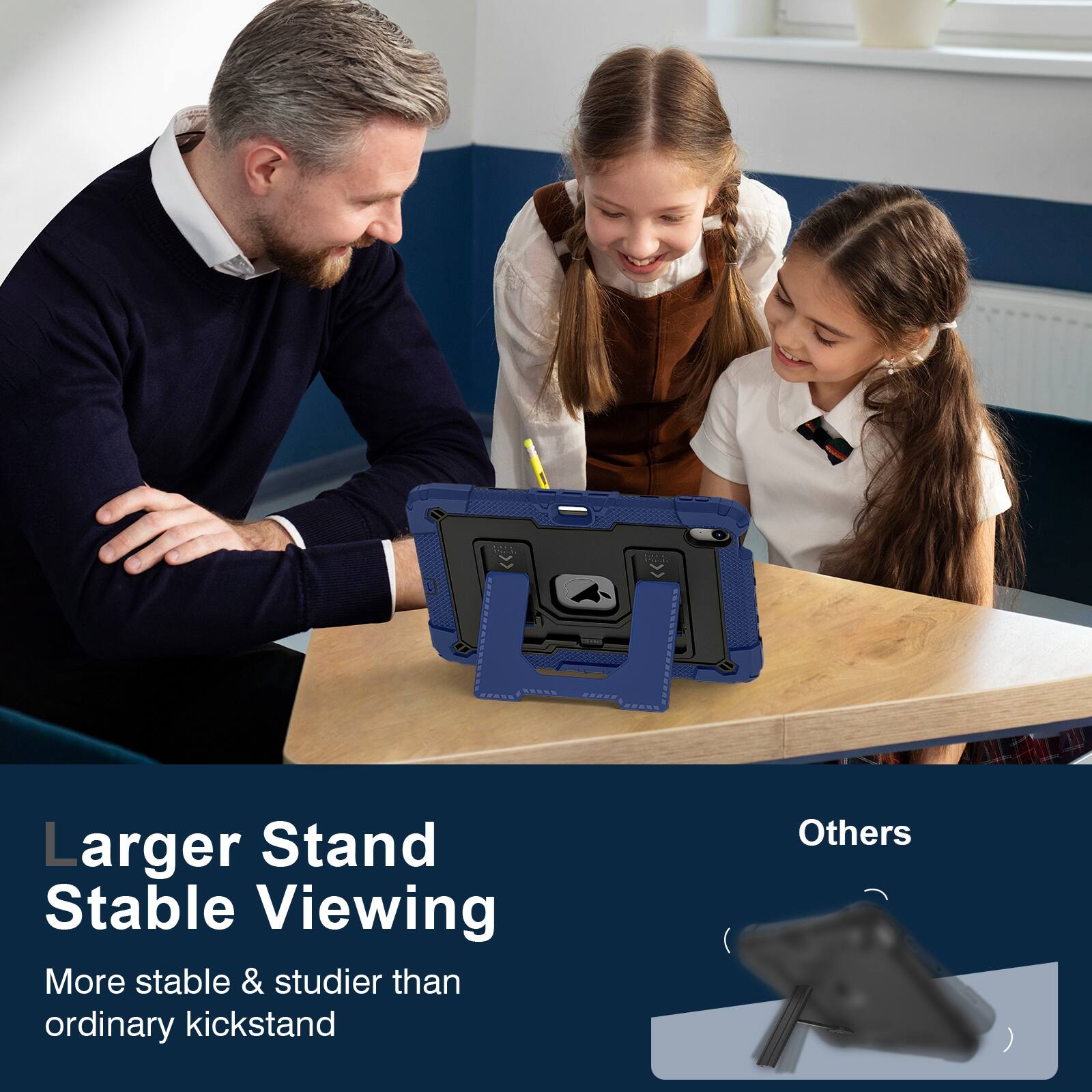 Larger Stand Stable Viewing  
More stable & sturdier than ordinary kickstand
