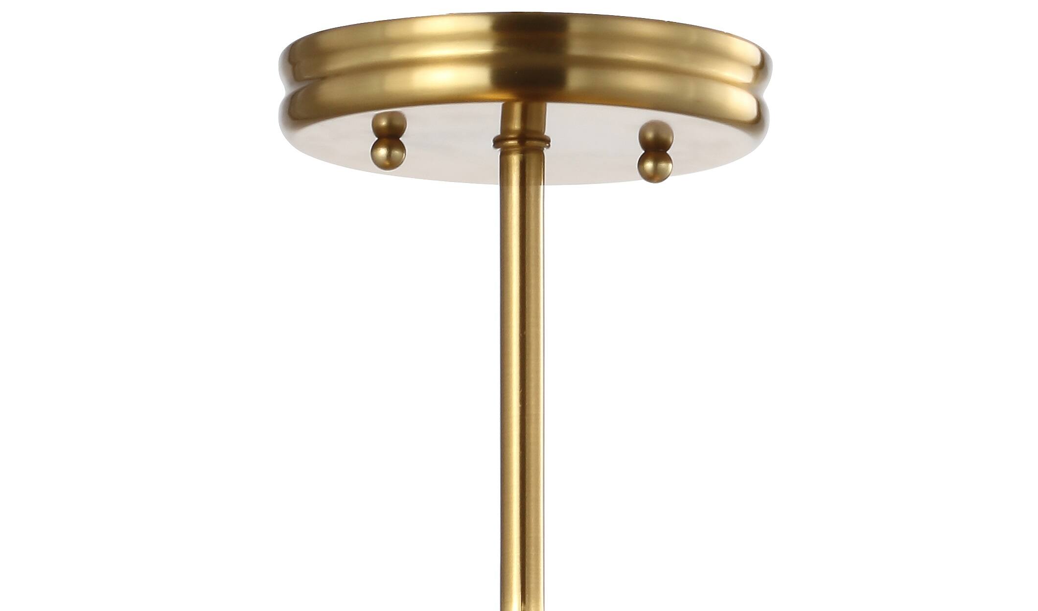 Alt View 5. Jonathan Y - Cisco 11.75" Iron Modern Farmhouse LED Semi Flush Mount, Brass Gold - Brass Gold.