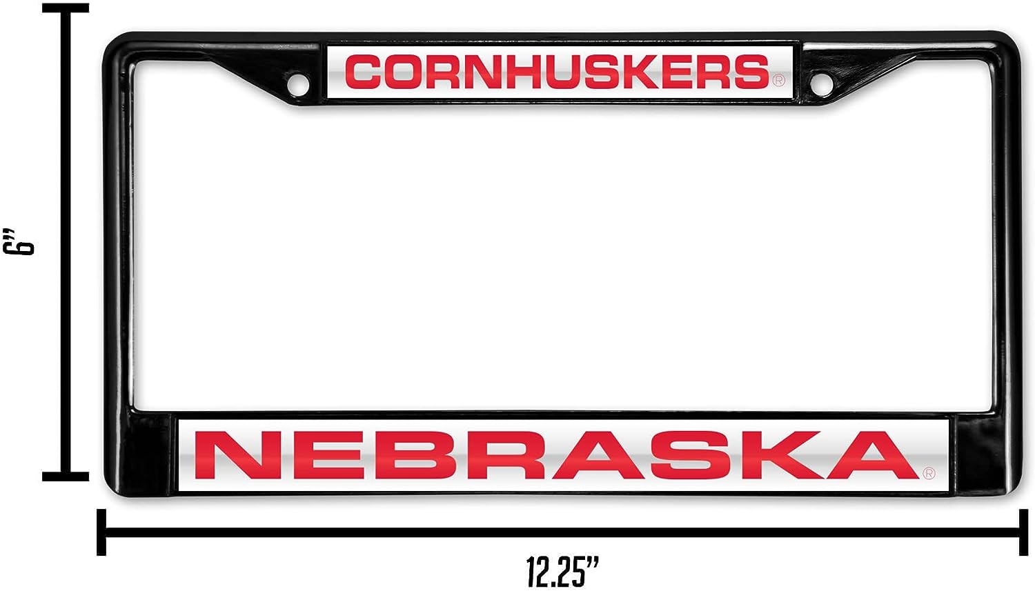 CORNHUSKERS  
NEBRASKA  

6"  
12.25"