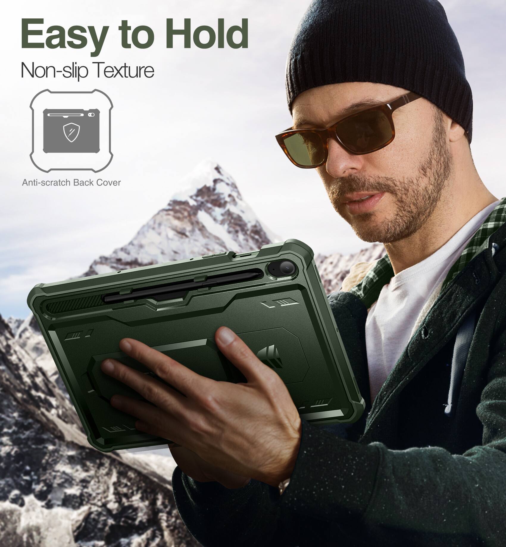 Easy to Hold  
Non-slip Texture  
Anti-scratch Back Cover