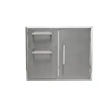 Front. Coyote Outdoor Living - Coyote Outdoor Living 31" Access Door & Double Drawer Combo - Stainless Steel.