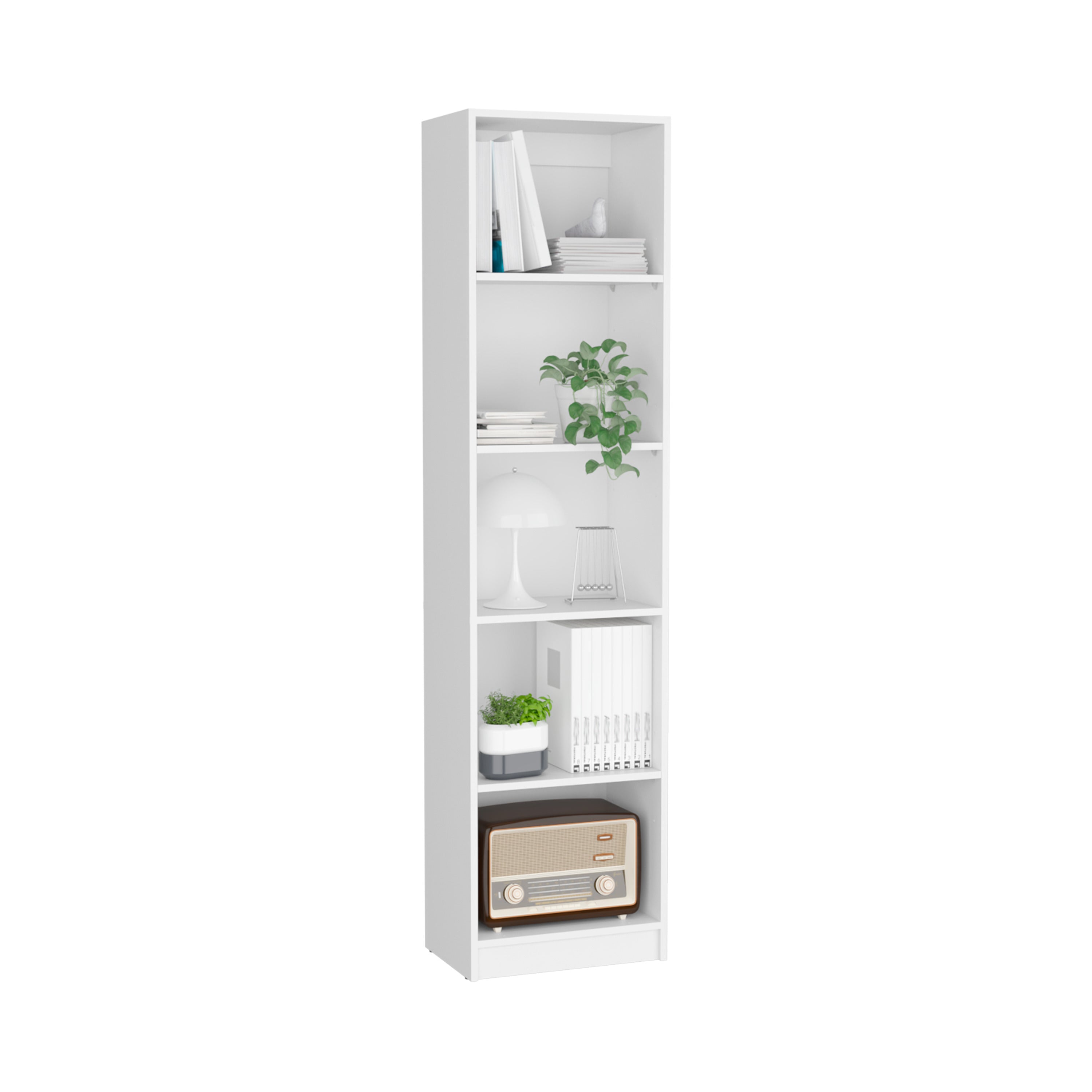 Alt View 1. Depot Eshop - Vinton XS Bookcase Compact Bookshelf with Multiple Shelves - White.