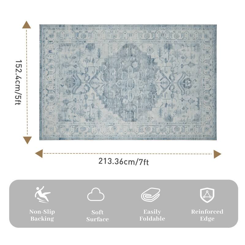 152.4cm/5ft  
213.36cm/7ft  

Non-Slip Backing  
Soft Surface  
Easily Foldable  
Reinforced Edge