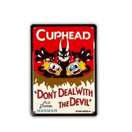 Just Funky - Cuphead Collectibles | Cuphead Don't Deal With The Devil Tin Sign - Red