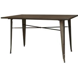 AmeriHome - Loft Rustic Gunmetal Metal Dining Table with Wood Top - Multi