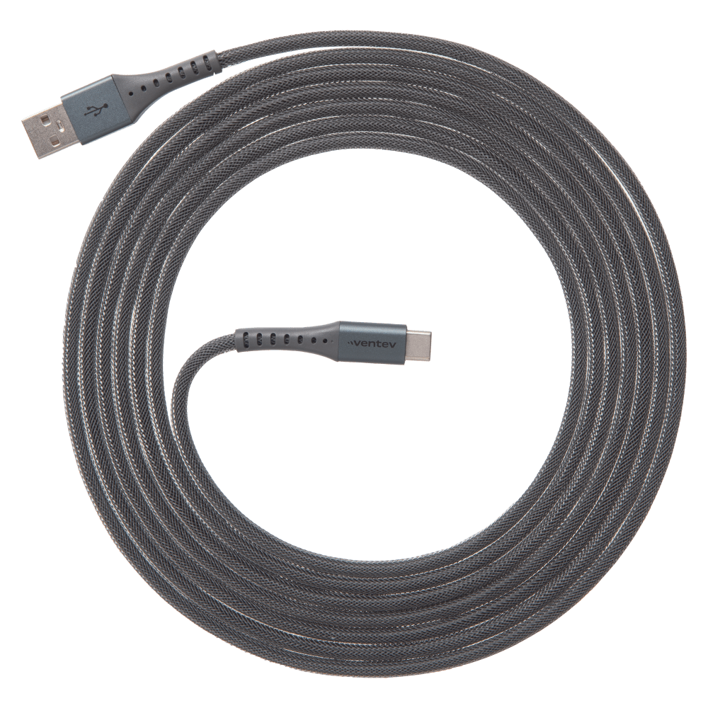 Ventev - Alloy USB-A to USB-C High Speed Ultradurable 10 Foot Cable - Silver