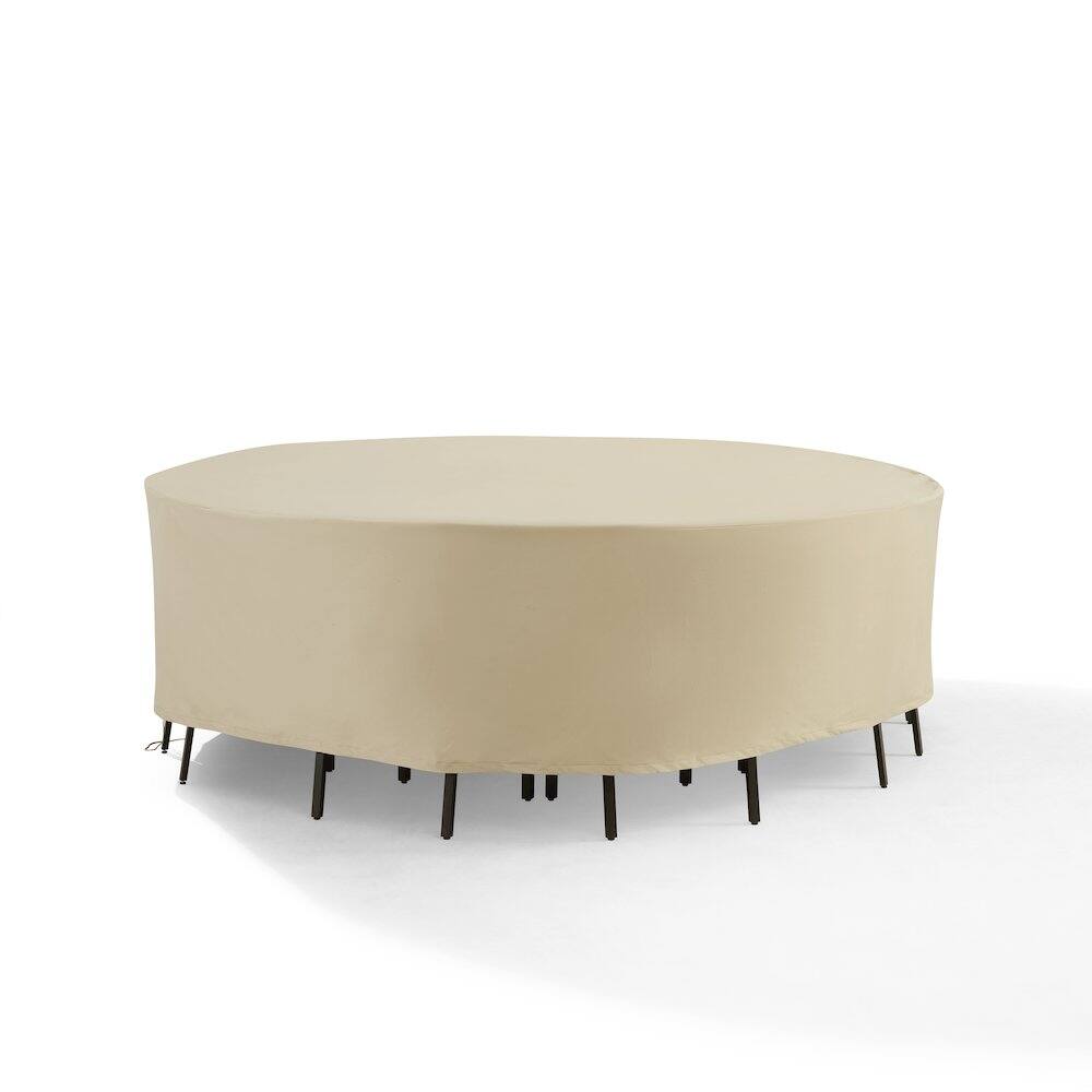 Left. Crosley Furniture - Round Outdoor Furniture Cover For Patio Set - Tan.