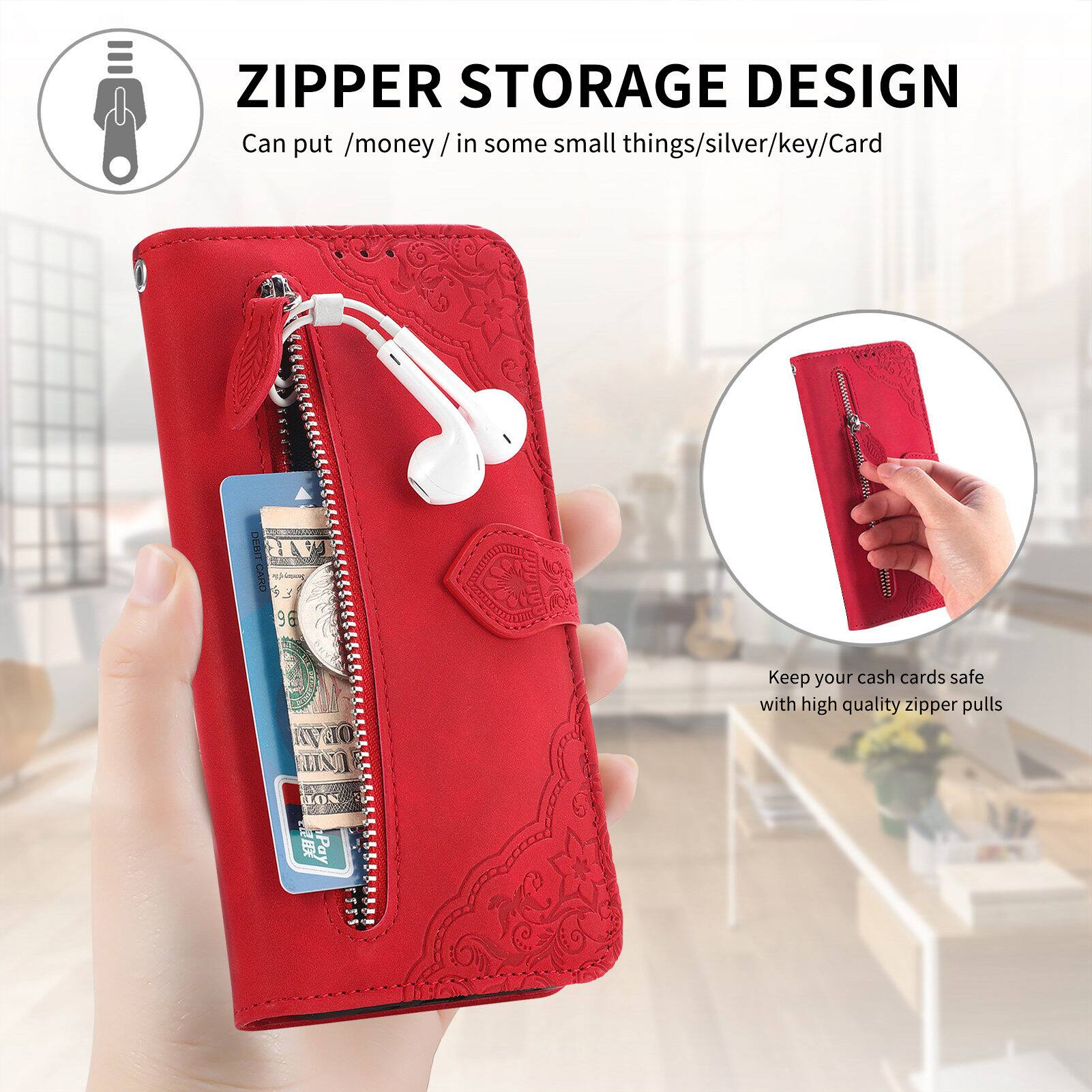 ZIPPER STORAGE DESIGN  
Can put /money /in some small things/silver/key/Card  

Keep your cash cards safe with high quality zipper pulls