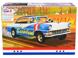 Skill 2 Model Kit 1956 Ford Victoria Hardtop 3 in 1 Kit 1/25 Scale Model by AMT - White And Blue