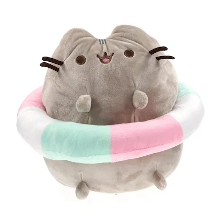 Front. Fiesta - Pusheen 13 Inch Plush | Pusheen with Floatie - Multi-Color.