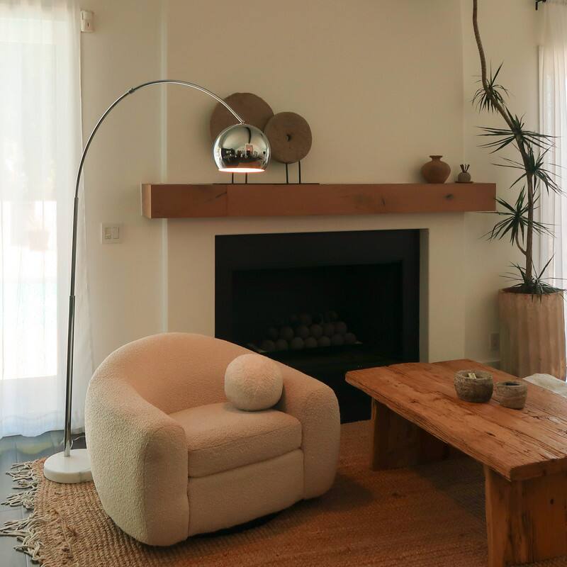 Alt View 2. Brightech - Olivia LED Modern Contemporary Arc Super Bright Floor Lamp with Heavy Marble Base - Glossy Chrome.