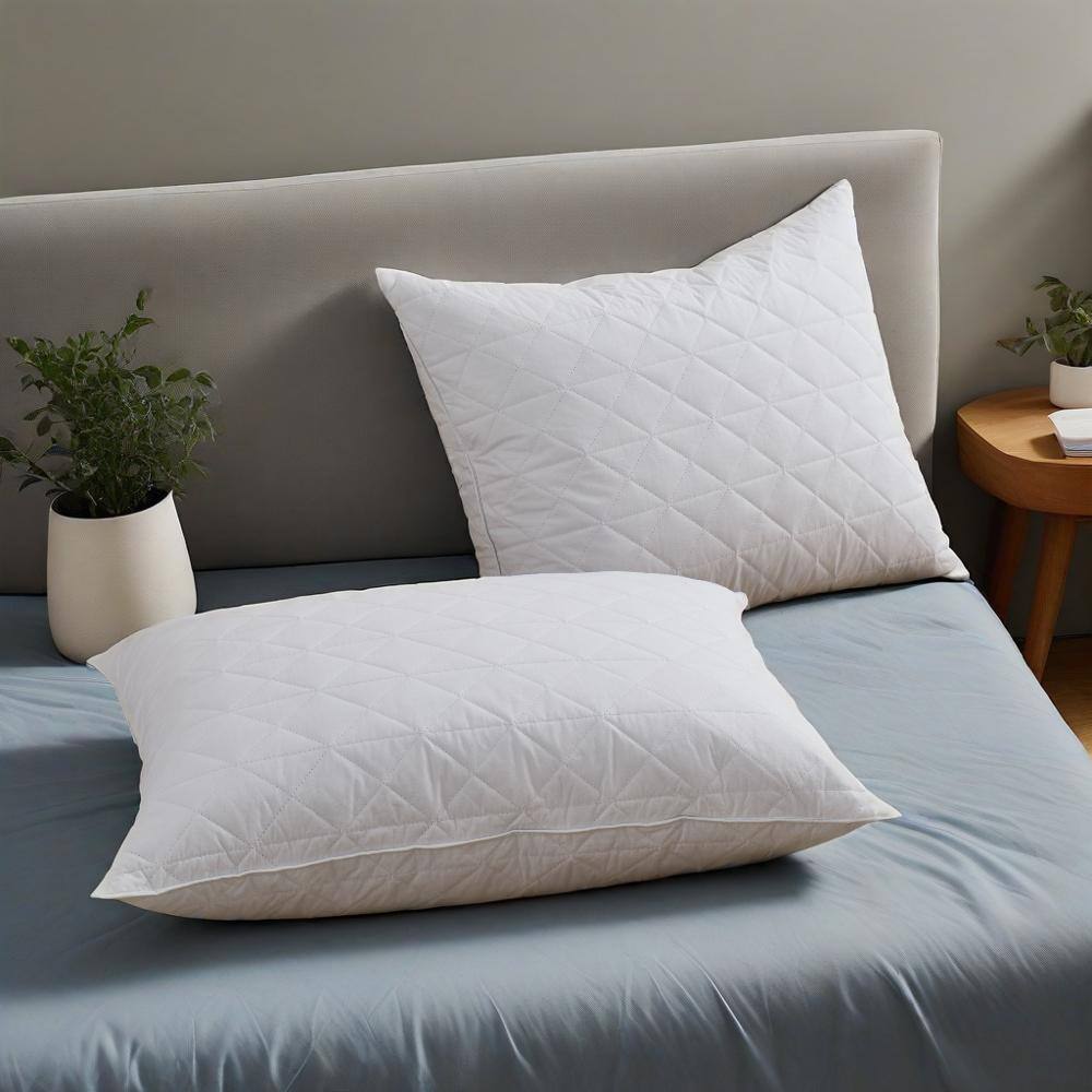 Angle. Peace Nest - Peace Nest 2 Pack Goose Feather Pillow with Breathable Cotton Cover, Zigzag Wave Pattern, King - Zigzag Wave Pattern.