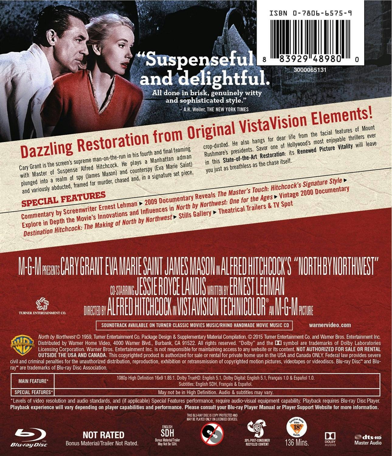 Back. North By Northwest [Blu-ray].
