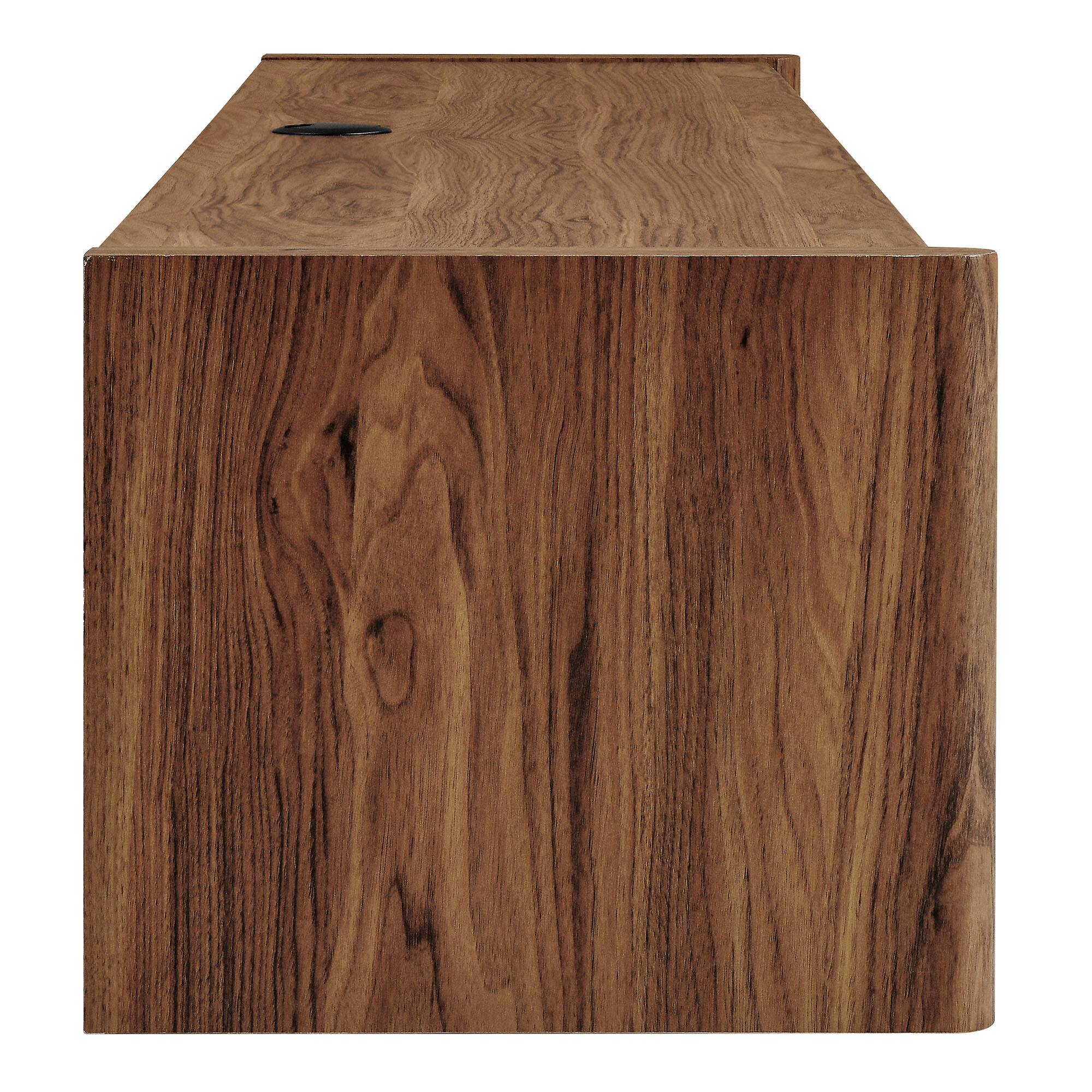 Alt View 2. Modway - Emric Wave 71" Wall-Mounted TV Cabinet by Modway - Walnut.