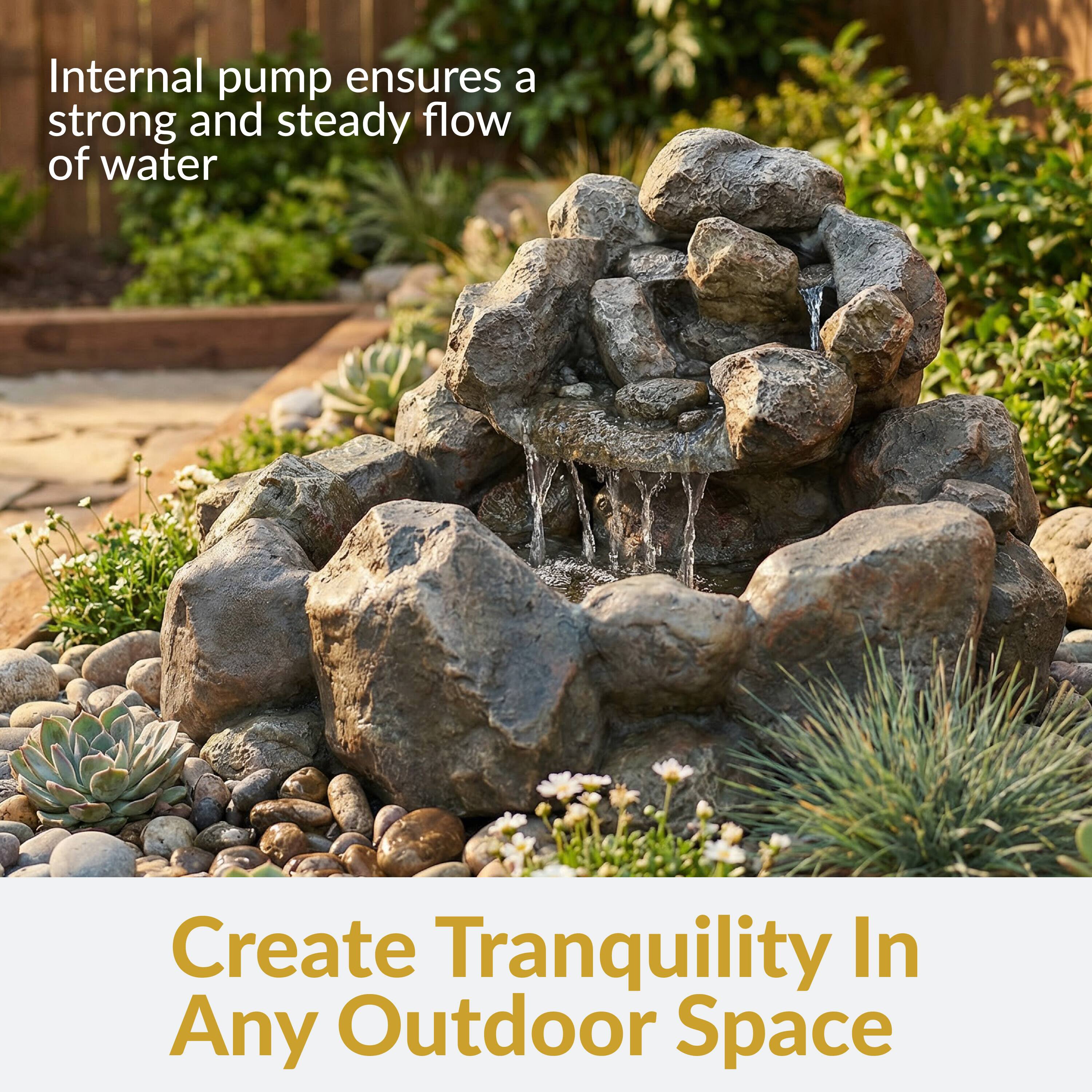 Internal pump ensures a strong and steady flow of water

Create Tranquility In Any Outdoor Space