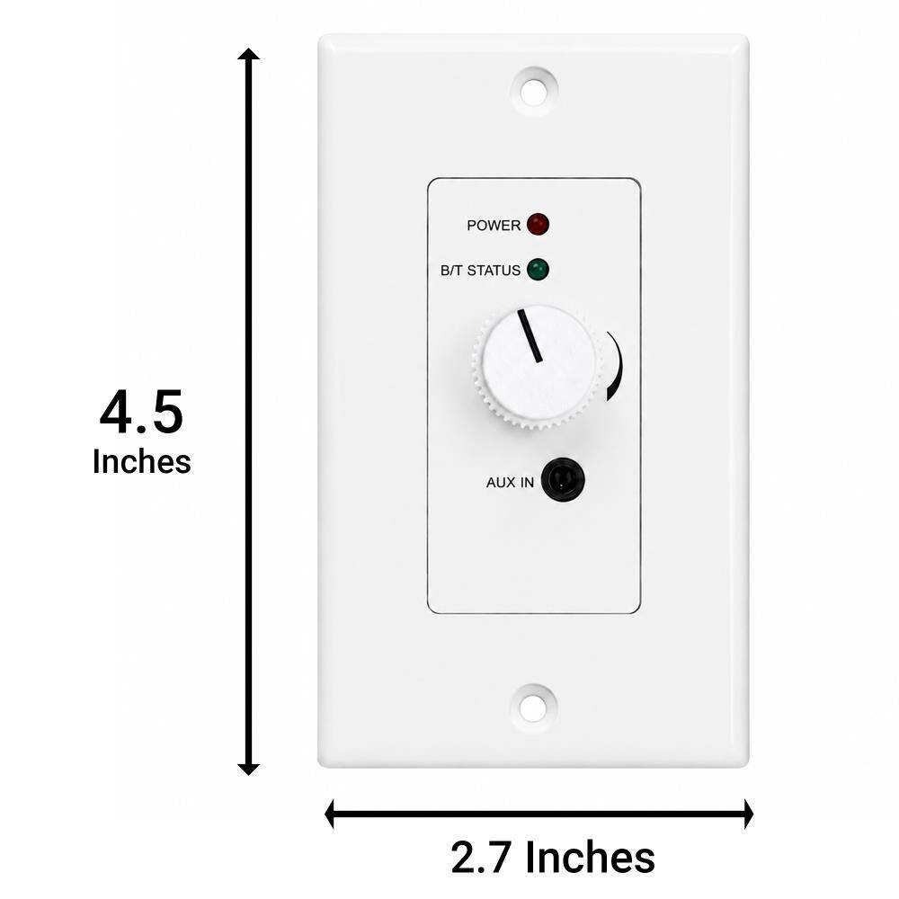 POWER  
B/T STATUS  
4.5 Inches  
AUX IN  
2.7 Inches