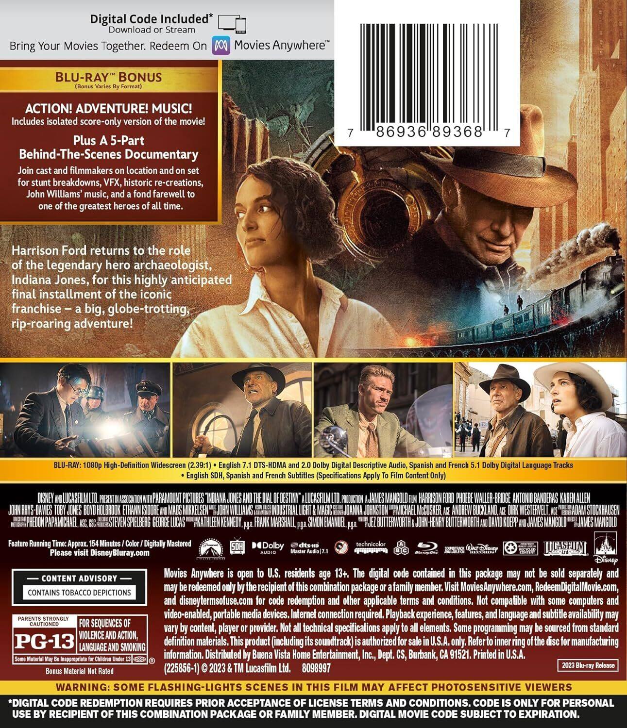 Alt View 1. Indiana Jones and the Dial of Destiny   - BLU-RAY.