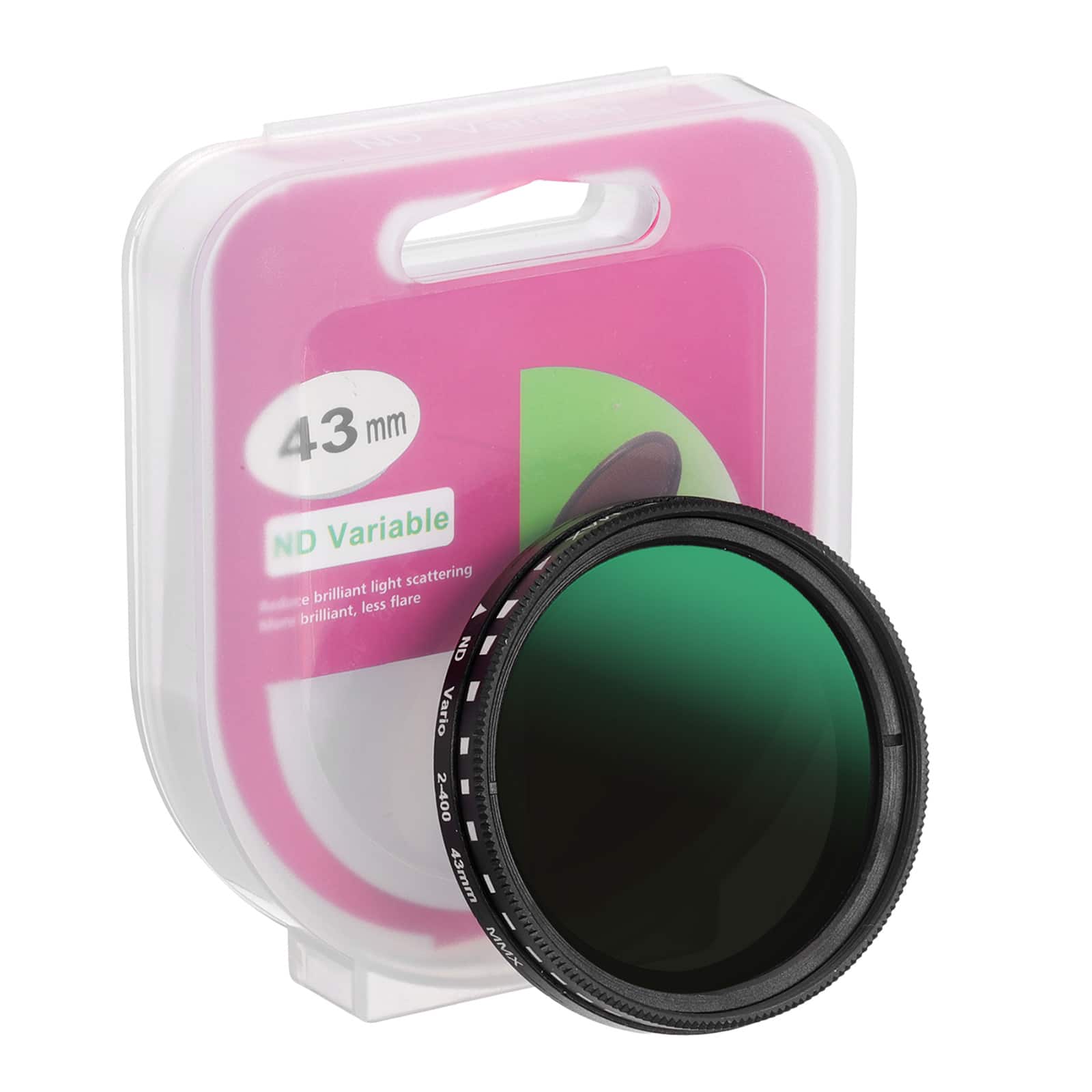 Unique Bargains - 43mm ND Filter, Variable ND2-ND400 Adjustable Neutral Density Slim Optical with Cap for Vlog