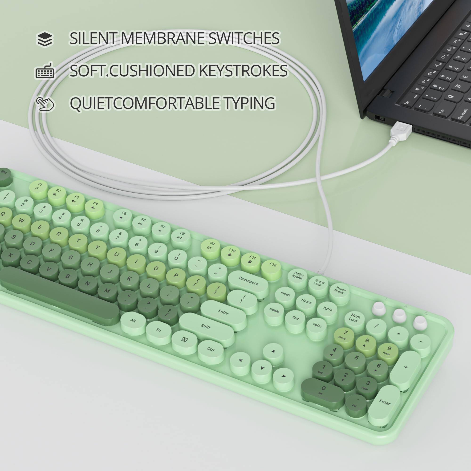 SILENT MEMBRANE SWITCHES  
SOFT, CUSHIONED KEYSTROKES  
QUIET COMFORTABLE TYPING