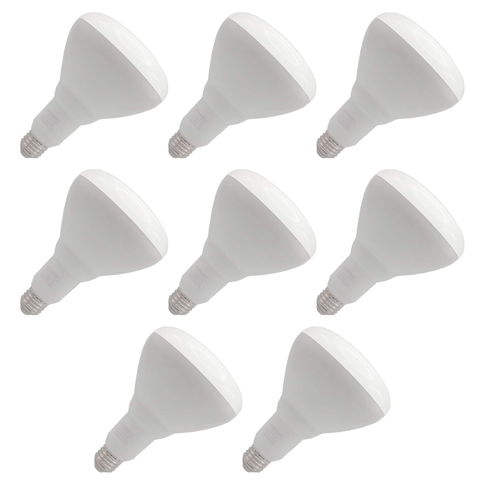 VIRIBRIGHT - 75-Watt EQ BR40 E26 Dimmable LED Flood Light Bulb Cool White (8-Pack) - 4000K
