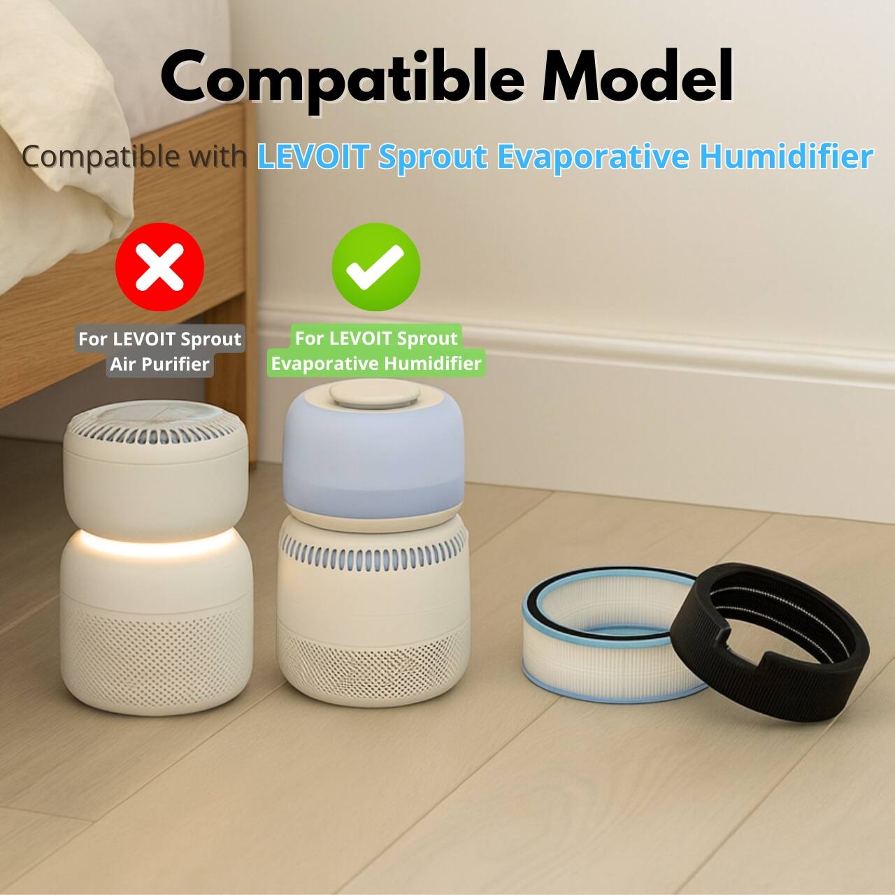 Compatible Model  
Compatible with LEVOIT Sprout Evaporative Humidifier  
For LEVOIT Sprout Air Purifier  
For LEVOIT Sprout Evaporative Humidifier