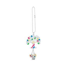 Ganz - Multi Color Tree of Life Car Charm 7.5 Inch with Chain - Silver