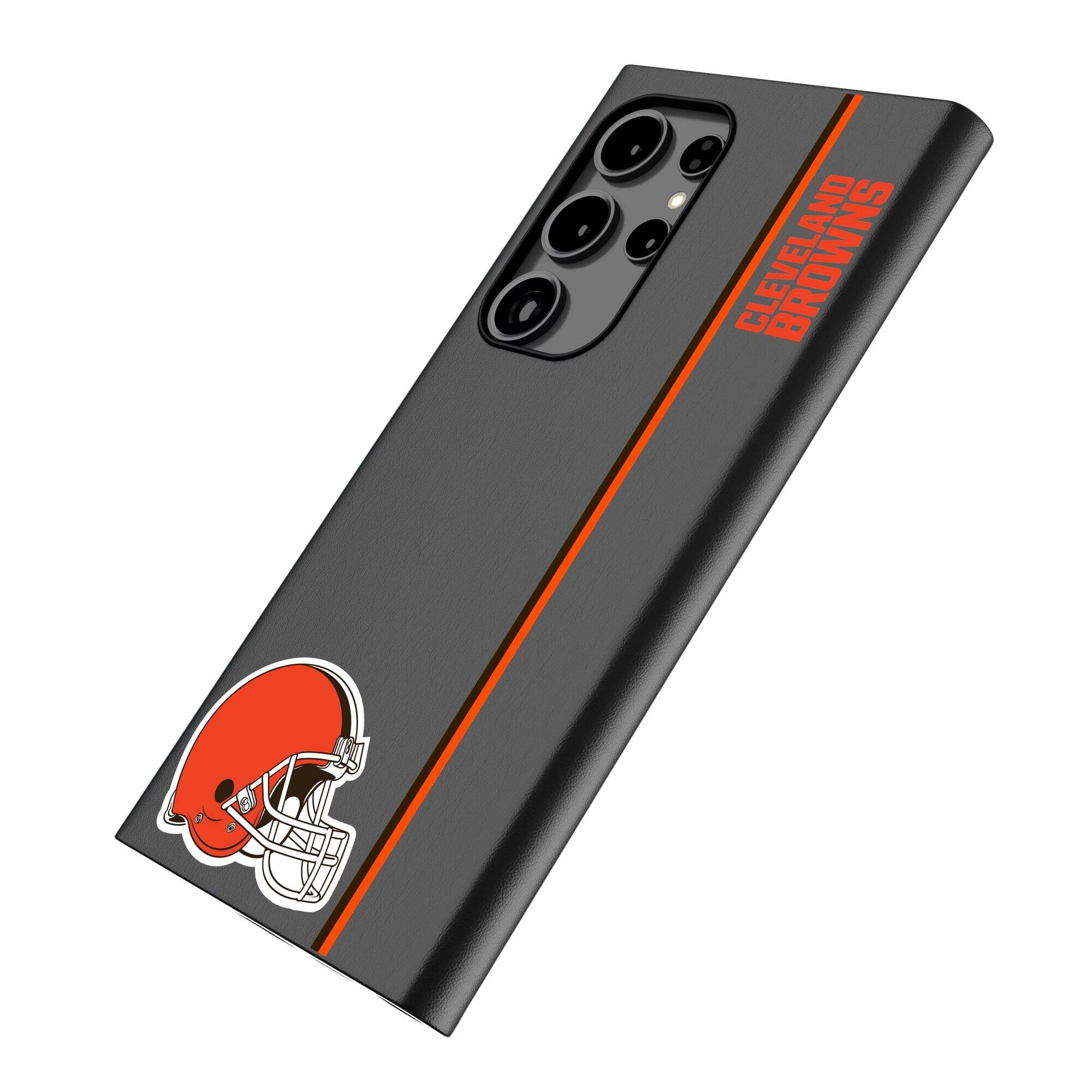 Alt View 1. Keyscaper - Cleveland Browns Galaxy Magnetic Bump Case - S25 Ultra - Black.