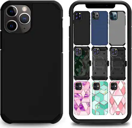 Front. DuraSafe Cases - iPhone 11 PRO Max - 6.5" Matte Back Slim Armor Phone Case - Black.