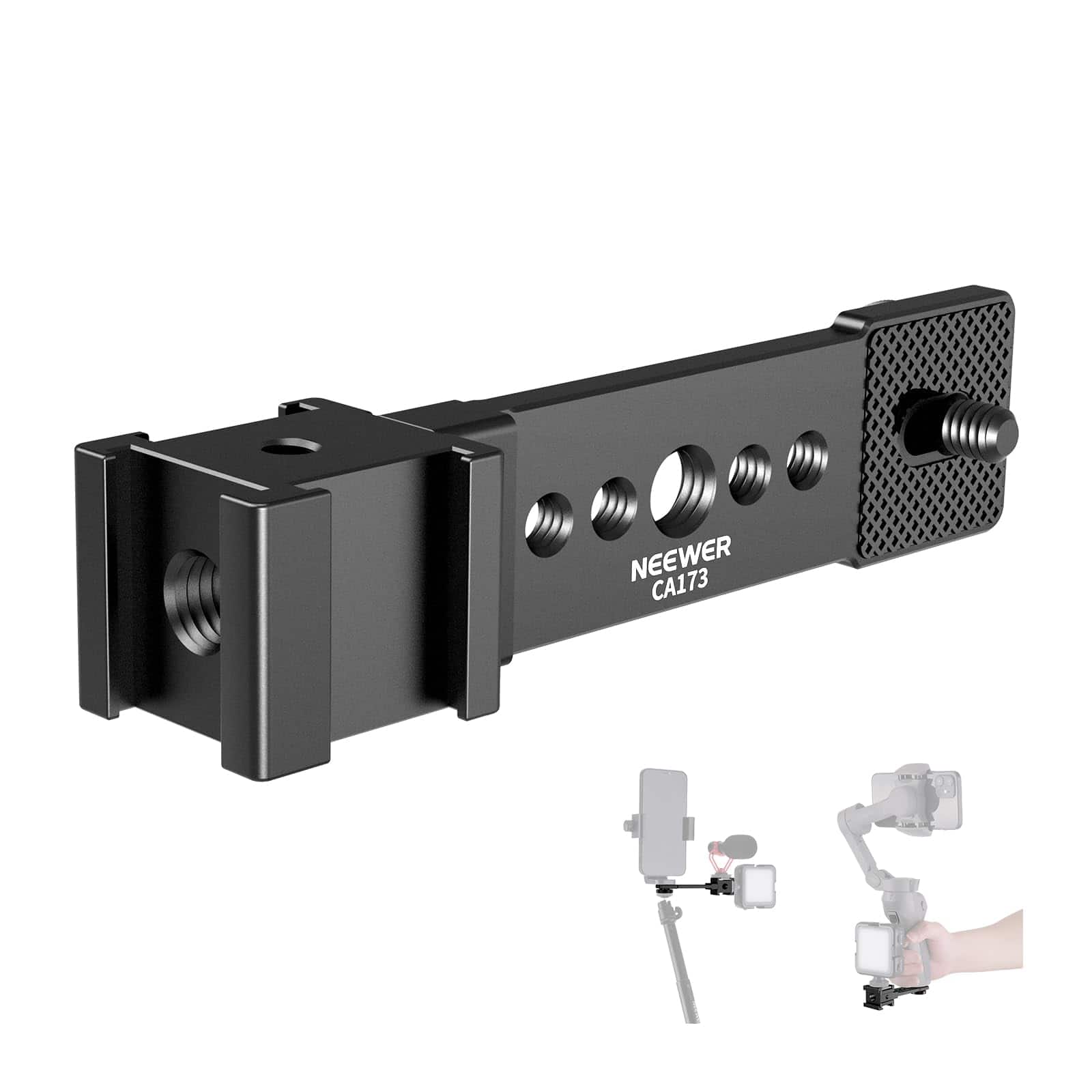 Neewer - CA173 Triple Cold Shoe Mount Plate 1/4" 3/8"