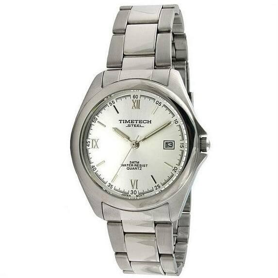 Timetech Timetech Men's Water Resistant Steel Bracelet Watch with Roman Numerals ...